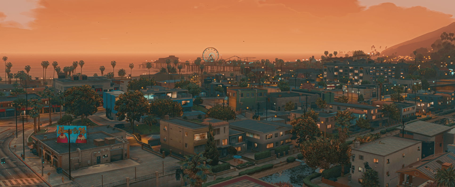 Ocean Ave al tramonto